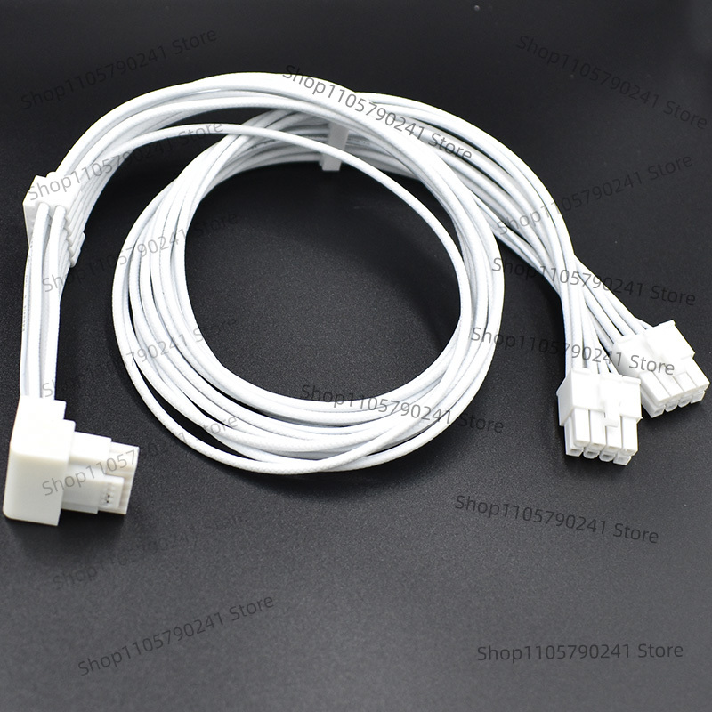 Dual 8Pin To 16Pin 12Vhpwr Cable - Witte 16AWG gevlochten kabel voor Corsair